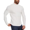 thumbnail image 1 of Mens Mock Turtleneck Sweater Long Sleeve Basic Tops Slim Fit Knitted Pullover Base Layer, 1 of 6