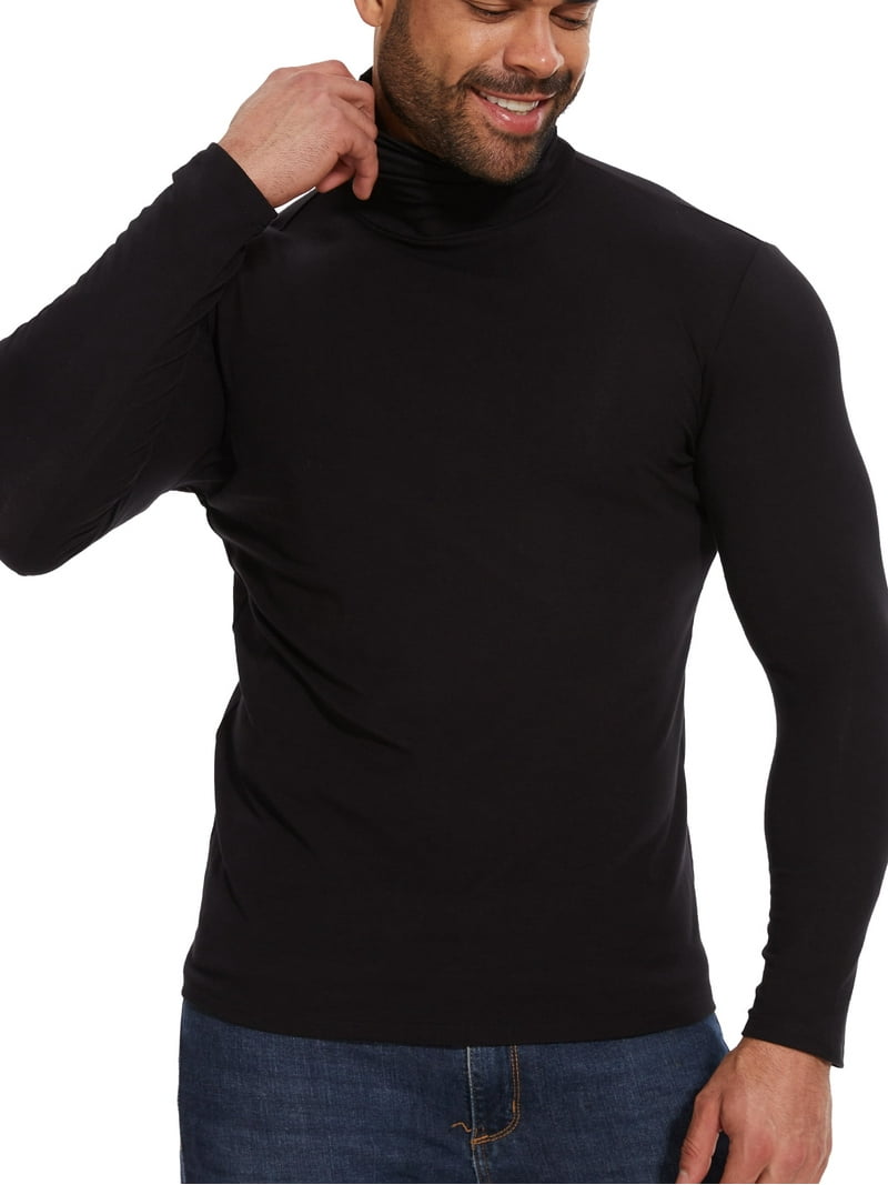 Mens Mock Turtleneck Sweater Long Sleeve Basic Tops Slim Fit