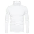 thumbnail image 1 of Mens Mock Turtleneck Sweater Long Sleeve Solid Color T-Shirts Basic Slim Fit Knitted Pullover Tees, 1 of 6