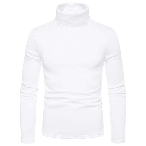 Mens Mock Turtleneck Sweater Long Sleeve Solid Color T-Shirts Basic Slim Fit Knitted Pullover Tees