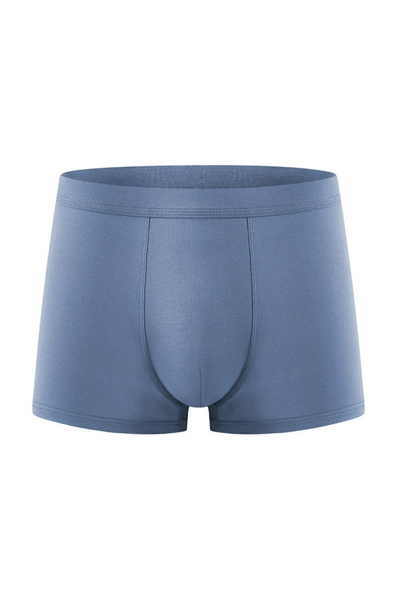 Mens Modal Boxer Briefs - Seamless Breathable High Elasticity Underwear Mid Waist Comfortable Home Panty Bulge Pouch Trunks Moisture Wicking