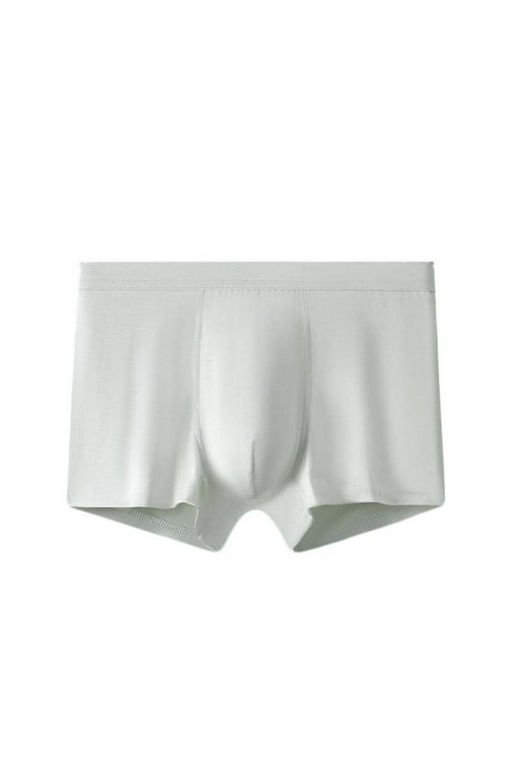 Mens Modal Boxer Briefs Underwear Casual Mid Waisted Breathable Stretchy Slim-Fit Lightweight Solid Color Support Cooling Boxers