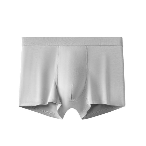 Mens Modal Boxer Briefs Underwear Casual Mid Waisted Breathable Stretchy Slim-Fit Lightweight Solid Color Support Cooling Boxers