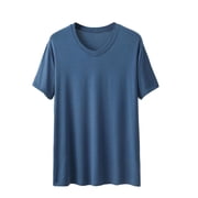 Mens Modal Crew Neck Short Sleeves Shirt Summer Lightweight Soft Casual Basic Tees Loose Fit Pajama Sleep Tops