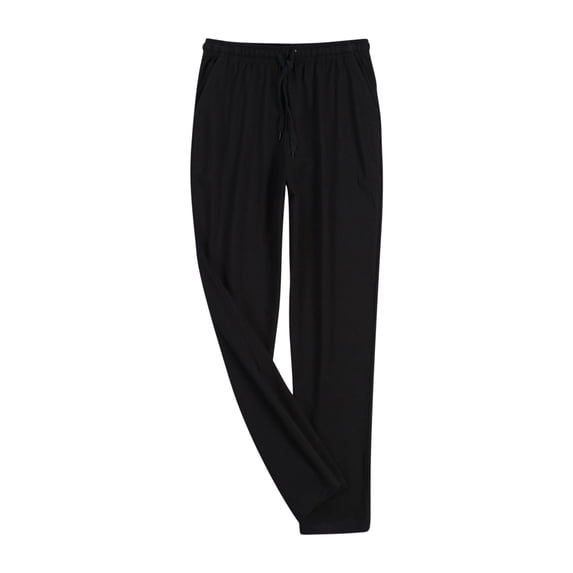 Mens Modal Pajama Pants Soft Lounge Pants Sleep Pj Bottoms with Drawstring & Pockets Size L-4XL Black