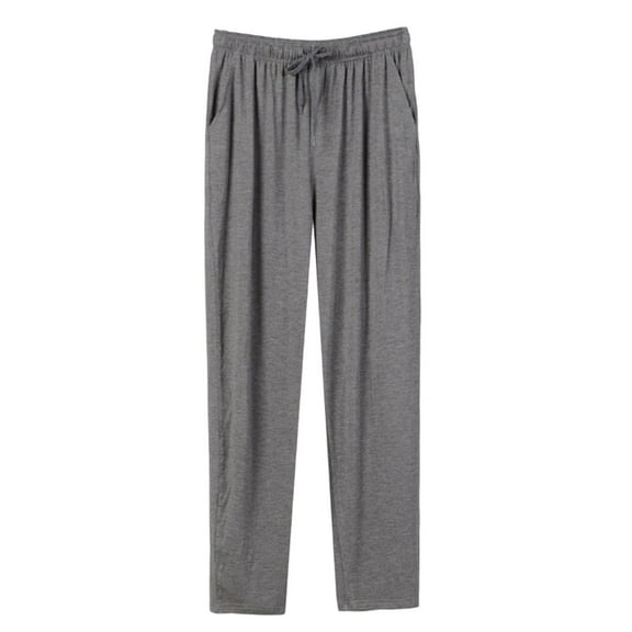 Mens Modal Sleeping Pants Big & Tall Comfy Pajamas Pants with Pocket Wide Leg Elastic Waist Sleepwear Bottoms Dark Gray, 4XL