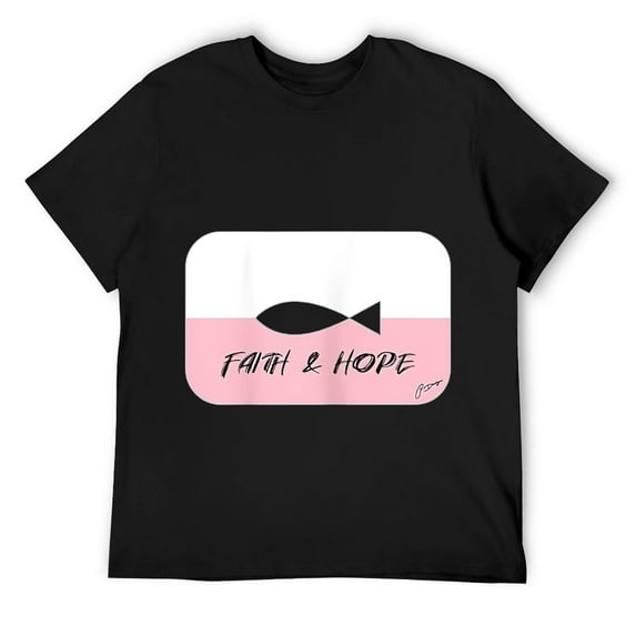 Mens Modern christian ichthys (ichthus Ixoyc) faith & hope design T-Shirt Black