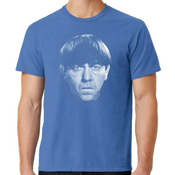 Mens Moe Howard Face Three 3 Stooges Tee Shirt, 2XL Blue Moon