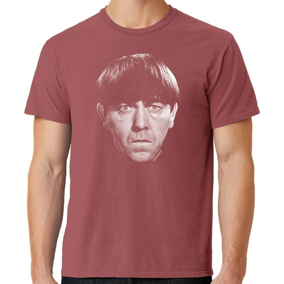 Mens Moe Howard Face Three 3 Stooges Tee Shirt, Large Red Rock