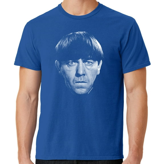 Mens Moe Howard Face Three 3 Stooges Tee Shirt, XL Neon Blue