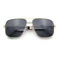thumbnail image 1 of Mens Mogul Mobster Rectangle Metal Rim Double Bridge Luxury Sunglasses Gold - Black, 1 of 6