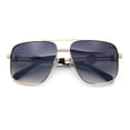 thumbnail image 1 of Mens Mogul Mobster Rectangle Metal Rim Double Bridge Luxury Sunglasses Gold - Smoke, 1 of 8