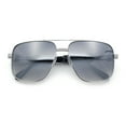 thumbnail image 1 of Mens Mogul Mobster Rectangle Metal Rim Double Bridge Luxury Sunglasses Silver - Silver Mirror, 1 of 8