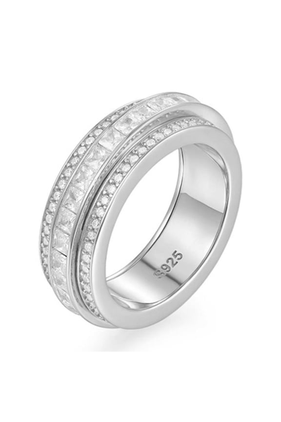 Mens Moissanite Ring D Color VVS1 Clarity Heavy Gold Wedding Bands for Him 925 Sterling Silver Eternity Rings Unisex Size 7-12