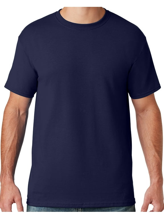 Mens Moisture-Wicking Cotton/Poly T-shirt, 2XL Navy Blue