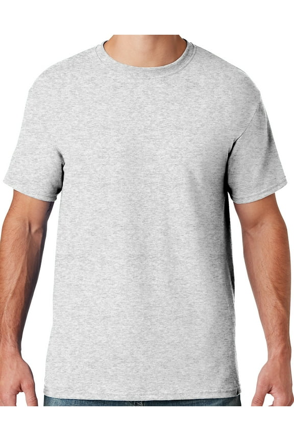 Mens Moisture-Wicking Cotton/Poly T-shirt, 4XL Ash Grey