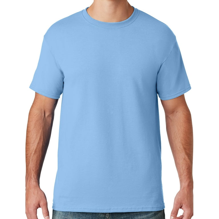 Mens Moisture Wicking Cotton Poly T shirt 4XL Light Blue