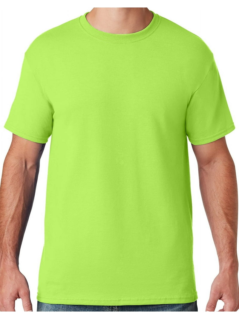 4s4ki Tシャツ ライトグリーン XL Mens Moisture-Wicking Cotton/Poly T-shirt, 4XL Neon Green