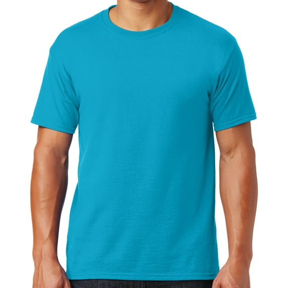Mens Moisture-Wicking Cotton/Poly T-shirt, 5XL Cali Blue