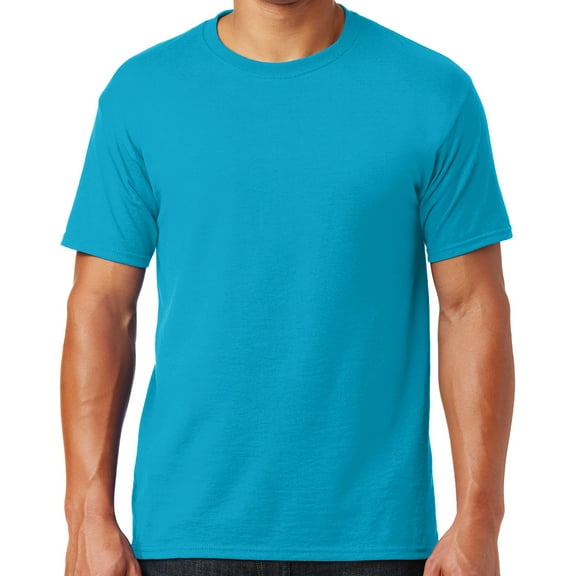 Mens Moisture-Wicking Cotton/Poly T-shirt, 5XL Cali Blue