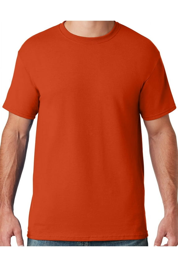 Mens Moisture-Wicking Cotton/Poly T-shirt, Large Burnt Orange