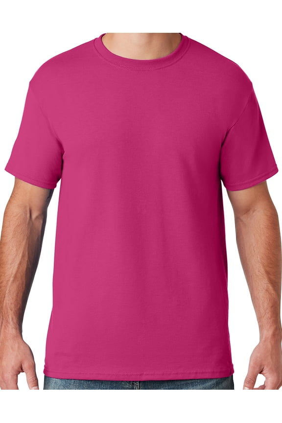 Mens Moisture-Wicking Cotton/Poly T-shirt, Large Cyber Pink