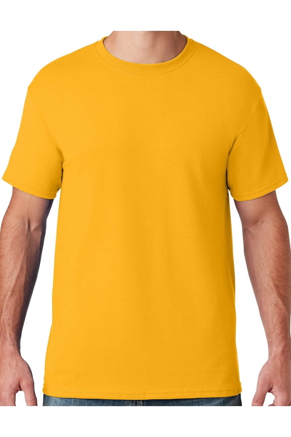 Mens Moisture-Wicking Cotton/Poly T-shirt, Large Gold