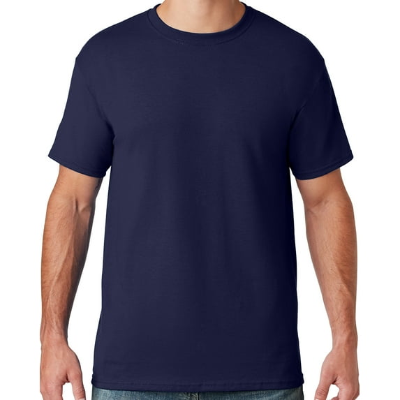 Mens Moisture-Wicking Cotton/Poly T-shirt, Large Navy Blue