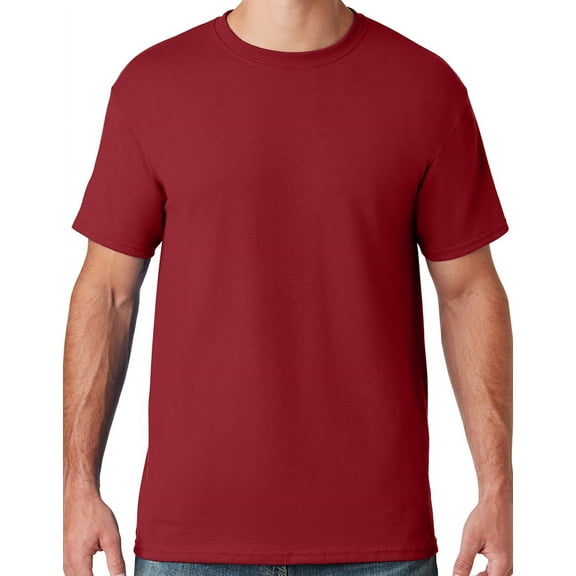 Mens Moisture-Wicking Cotton/Poly T-shirt, Medium Crimson Red