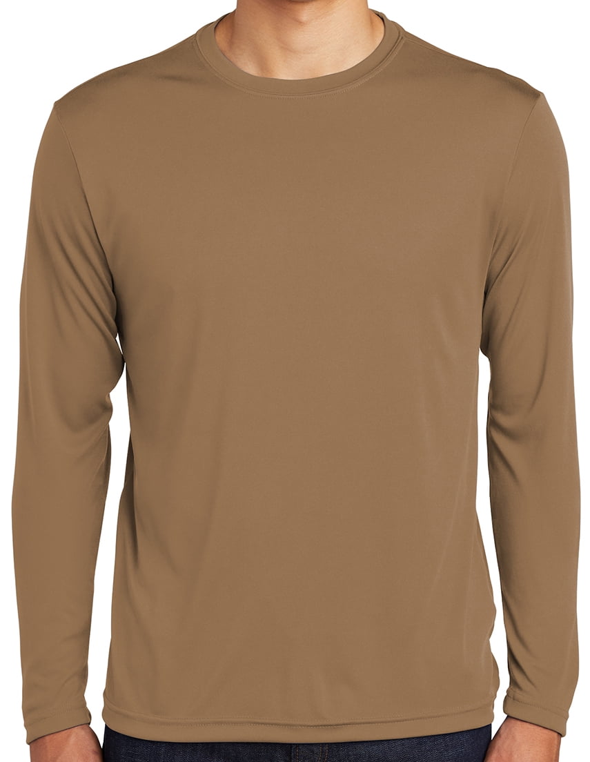 DARESAY Dri-Fit Long Sleeve T Shirts for Men-4 Pack- Moisture Wicking,  Quick Dry Tees (Up to 3XL) 