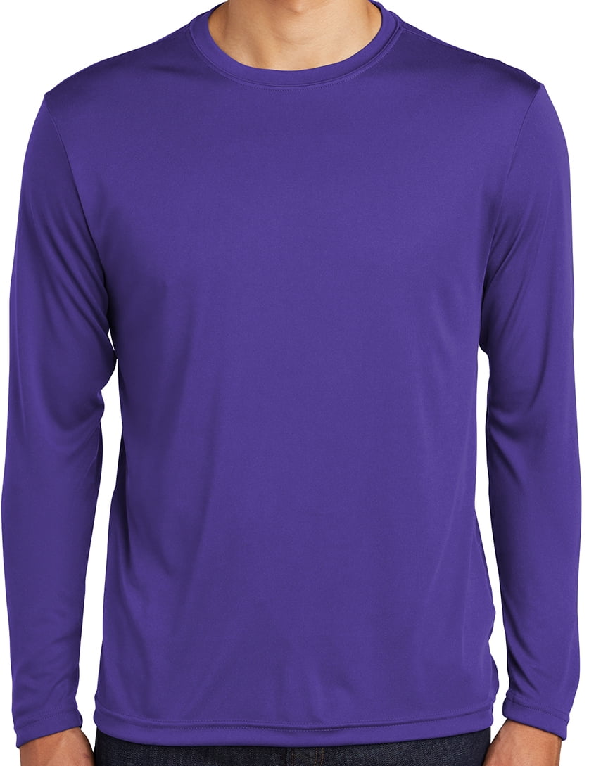 Mens Moisture-Wicking Lightweight Long Sleeve T-shirt, Large