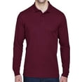 thumbnail image 1 of Mens Moisture-Wicking Long Sleeve Polo Shirt - Burgundy, 3XL, 1 of 1