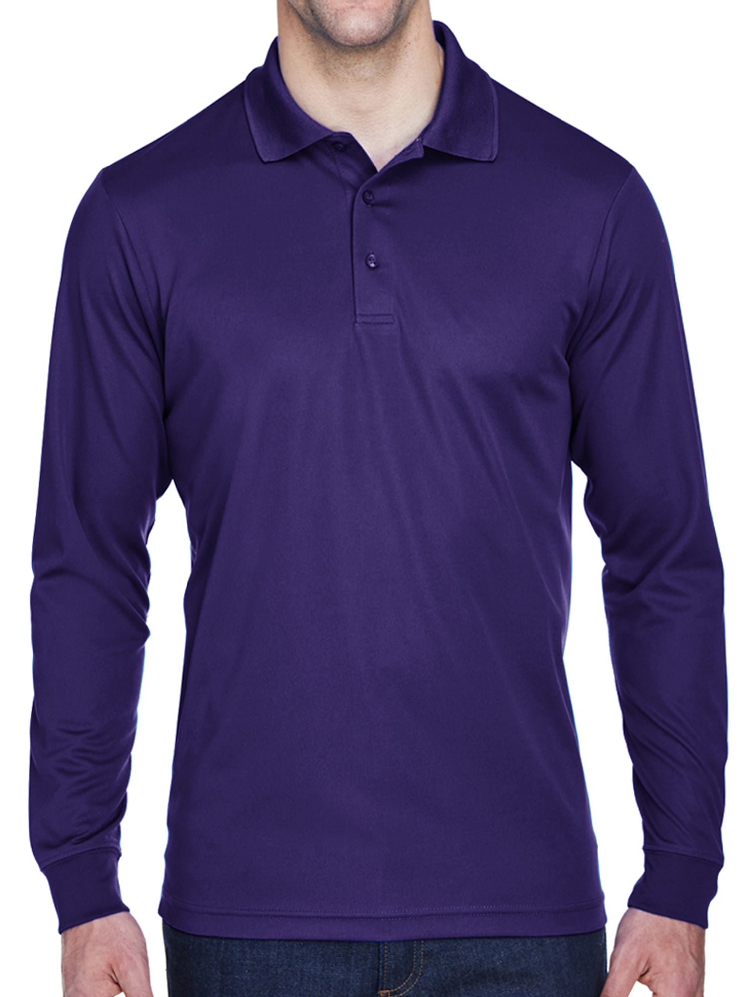 Purple long sleeve polo shirt hotsell