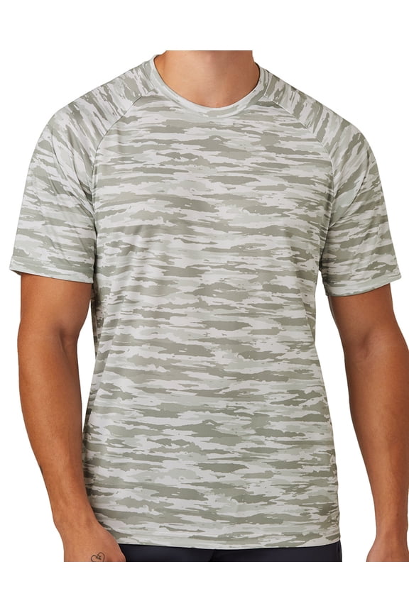 Mens Moisture-Wicking UV-Protection Modern Camo Tee Shirt, Extra-Small White