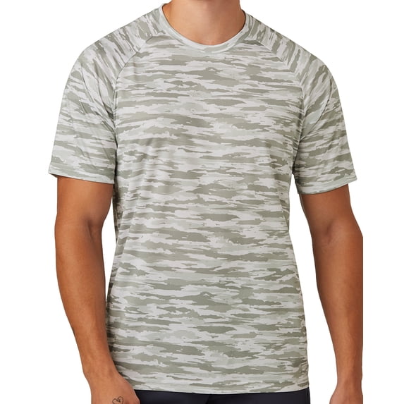Mens Moisture-Wicking UV-Protection Modern Camo Tee Shirt, XL White