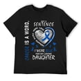 thumbnail image 1 of Mens Mom Dad I Wear Blue For My Daughter Colon Cancer Awareness T-Shirt Black, 1 of 5
