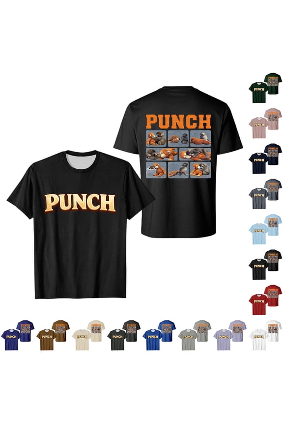 Mens Monkey T-shirts Summer Crweneck Short Sleeve T Shirts Regular Fit Breathable Punch Graphic Tshirts, Blue XL