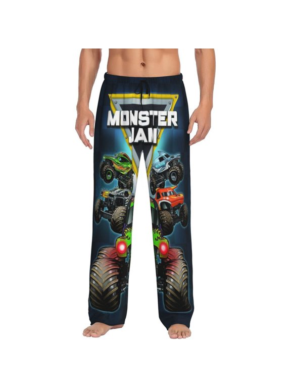 Mens Mons-ter Cartoon Trucker Anime J--A--m Pajama Pants Lounge Pants Super Soft Pajama Bottoms with Pockets Drawstring