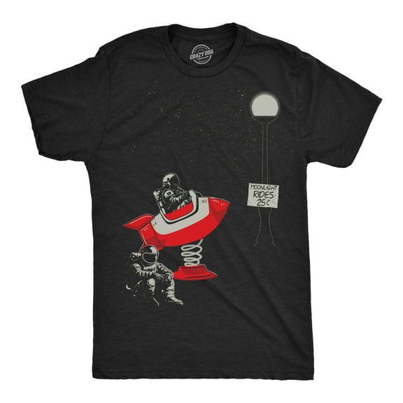 Mens Moonlight Rides Funny T Shirts Sarcastic Space Grpahic Tee for Men Graphic Tees