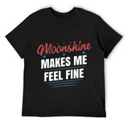 Mens Moonshine Makes Me Feel Fine T-shirt Black X-Large