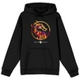 thumbnail image 1 of Mens Mortal Kombat Dragon Logo Fire Black Hooded Sweatshirt-3XL, 1 of 2