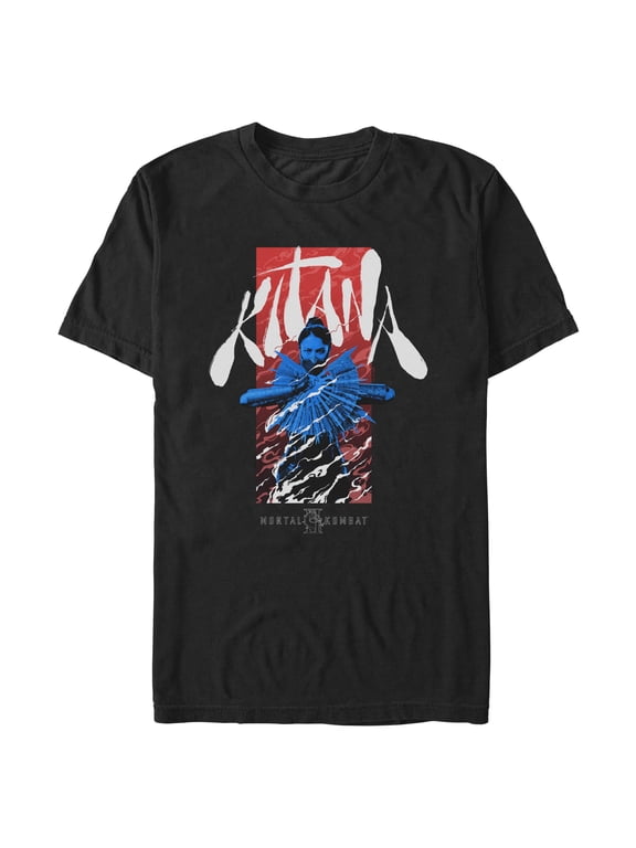 Mens Mortal Kombat II Kitana Classic Steel Fan Pose T Shirt