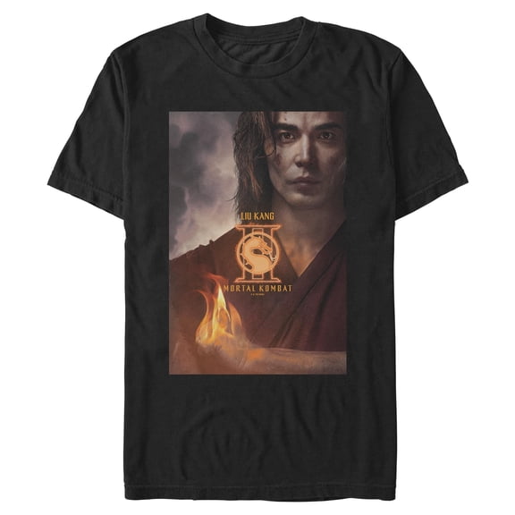 Mens Mortal Kombat II Liu Kang God of Fire Poster T Shirt