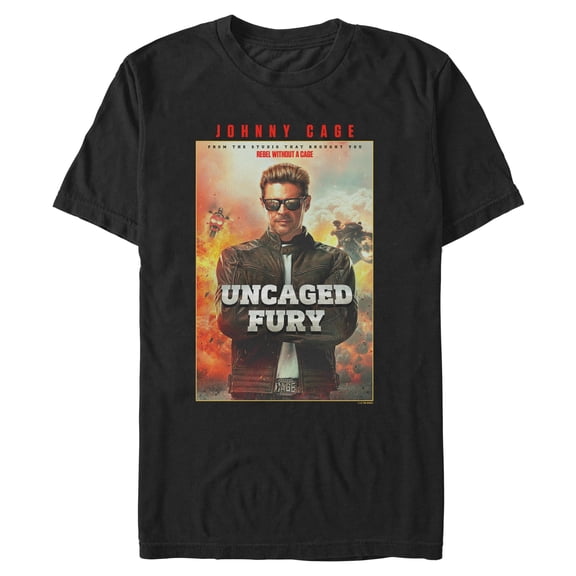 Mens Mortal Kombat II Rebel Without A Cage Poster T Shirt