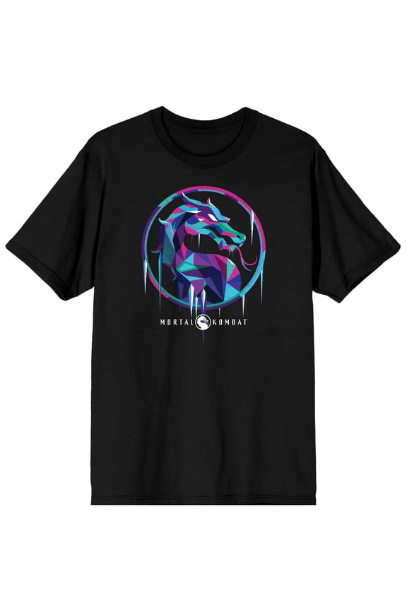 Mens Mortal Kombat Logo Sub Zero  Black Short Sleeve Shirt-M
