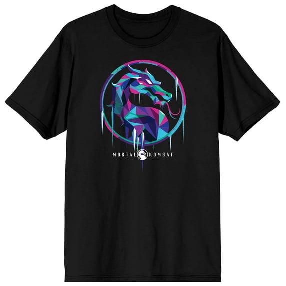 Mens Mortal Kombat Logo Sub Zero Black Short Sleeve Shirt-M