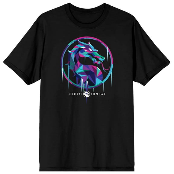 Mens Mortal Kombat Logo Sub Zero Black Short Sleeve Shirt-M