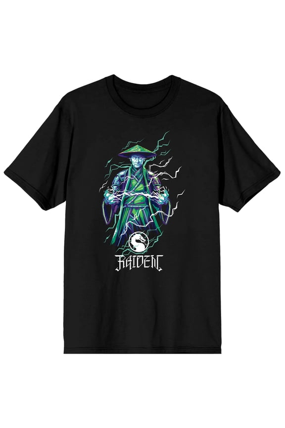 Mens Mortal Kombat Raiden Black Short Sleeve Shirt-XS