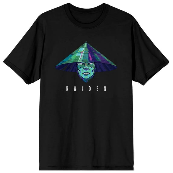 Mens Mortal Kombat Raiden Face Black Short Sleeve Shirt-XXL
