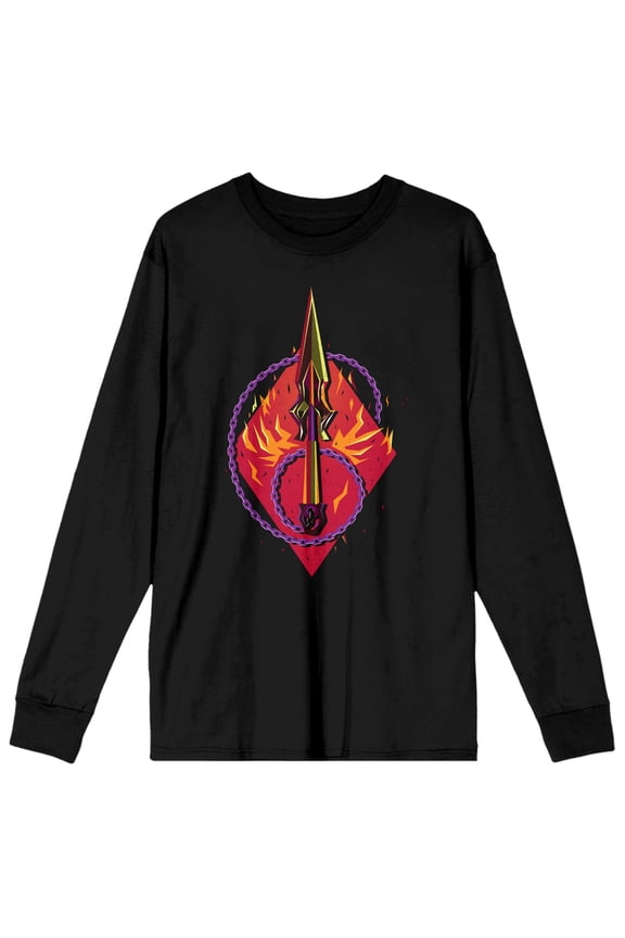 Mens Mortal Kombat Scorpion Mask Black Long Sleeve Shirt-M